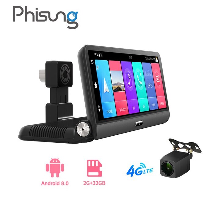 CAMERA HÀNH TRÌNH TAPLO Ô TÔ CAO CẤP PHISUNG K6/4G/7 INCH - TÍCH HỢP CAM LÙI (TIẾNG VIỆT) - Hàng Nhập Khẩu