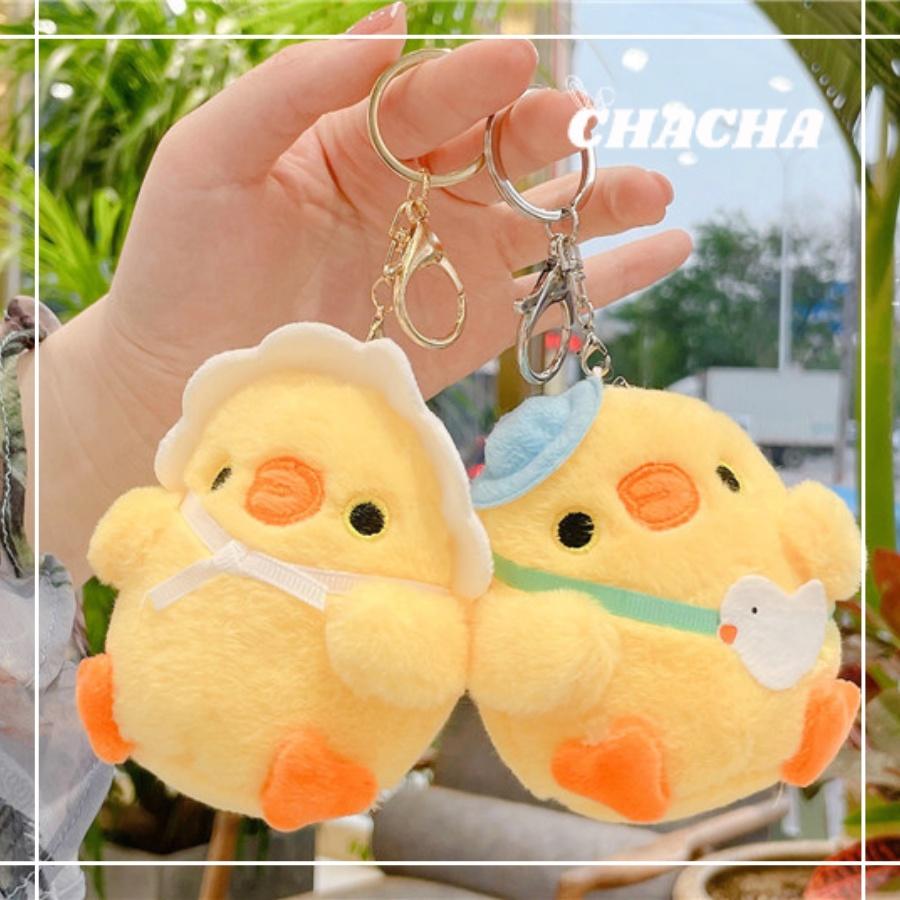 Móc khóa hình gà con nhồi bông cute treo balo túi xách siêu dễ thương Chacha Sweet