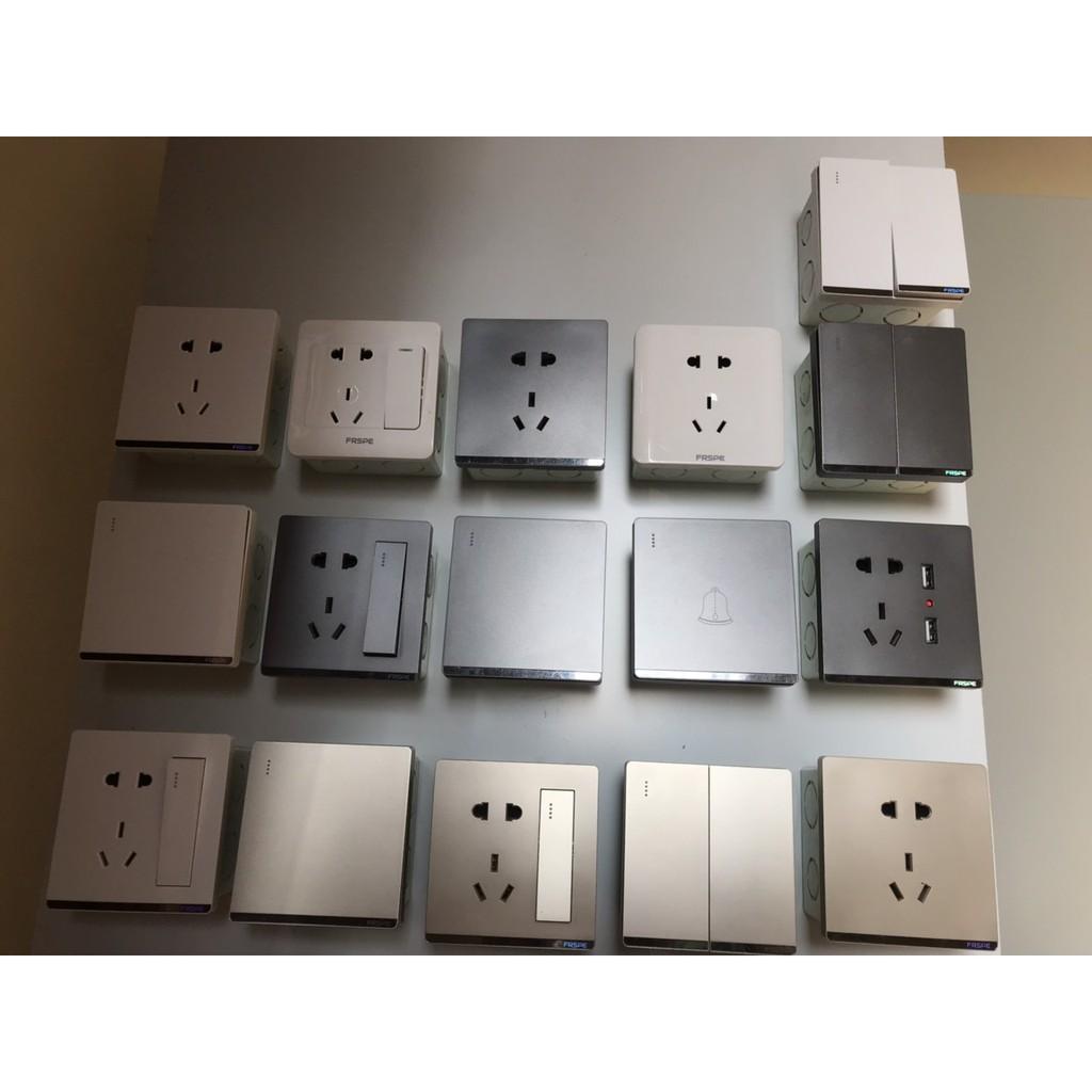Ổ cắm 5 lỗ 3 chân xéo 10A - Ổ cắm vuông 86 chất lượng cao - Mặt bóng đẹp