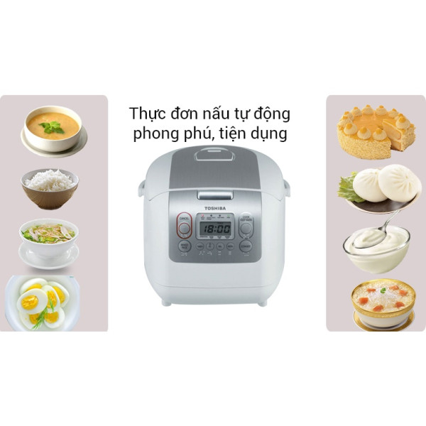 Nồi Cơm Điện Tử Toshiba RC-18NMFVN - Trắng - Hàng chính hãng