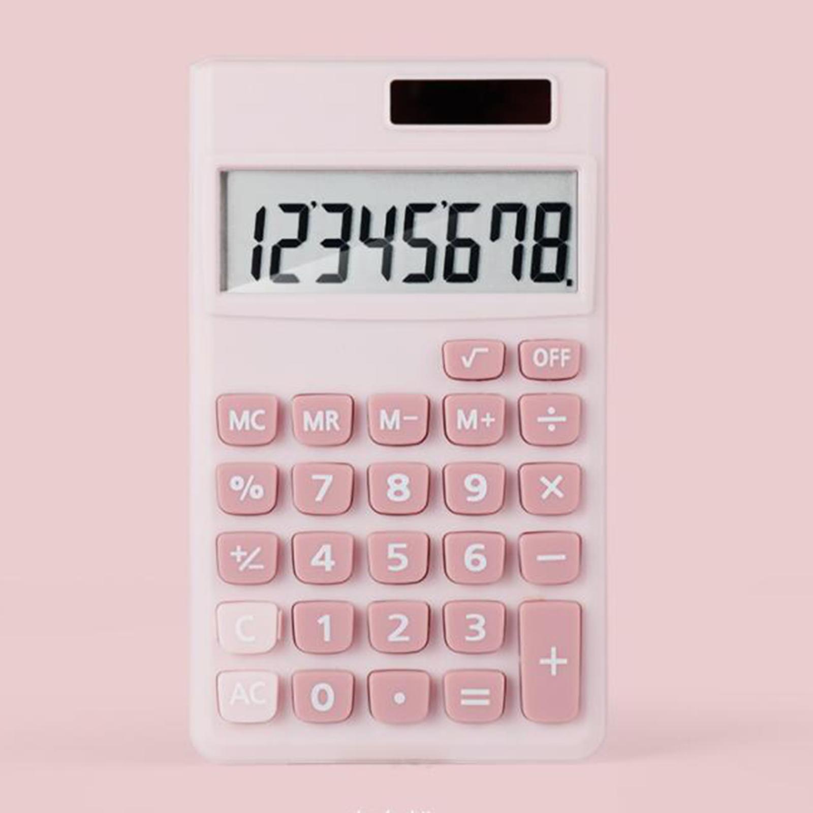Portable Mini 8 Digit Calculator LCD Display Sensitive Button for Pink