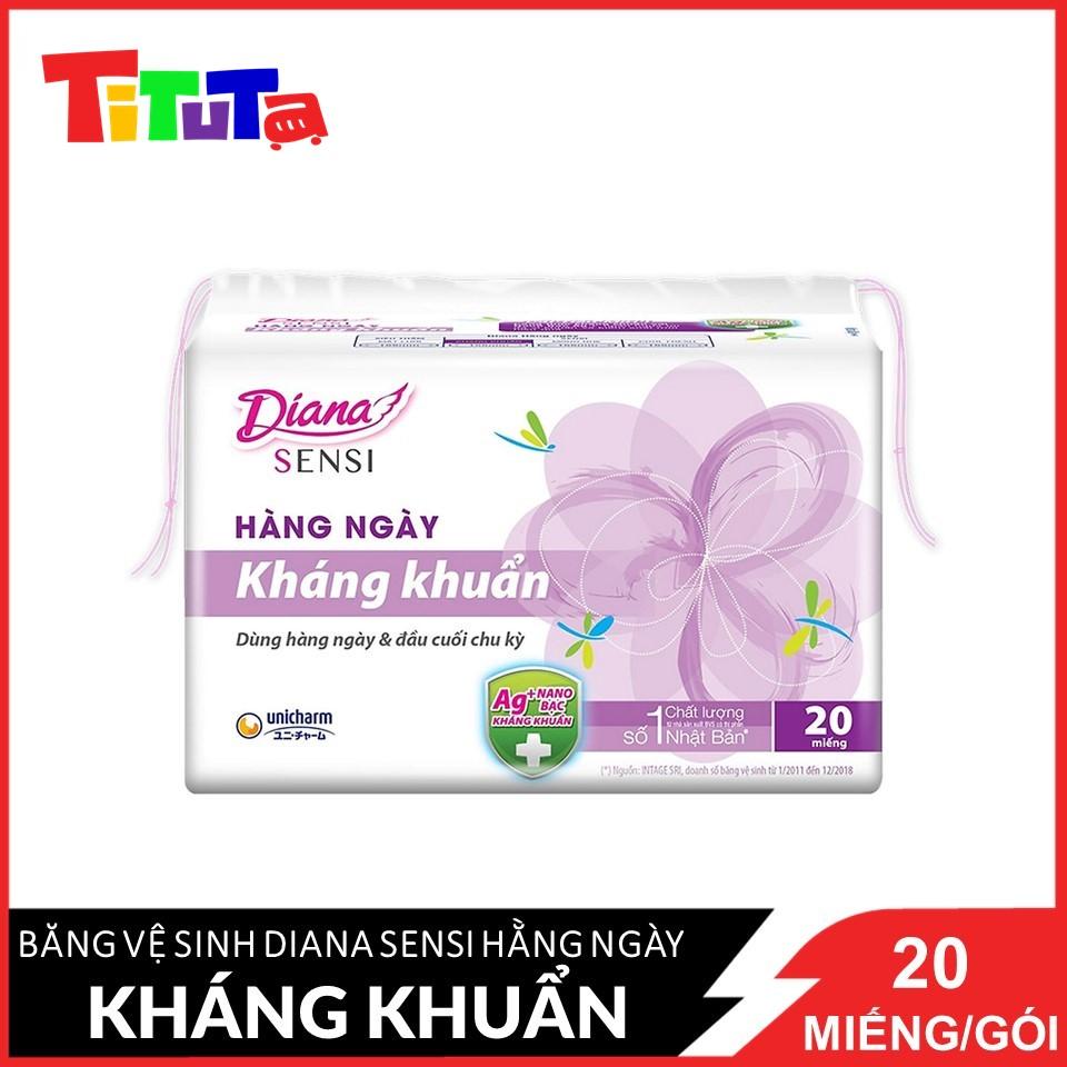 Băng Vệ Sinh Diana Daily Sensi Siêu Thấm Kháng Khuẩn (Gói 20 Miếng)