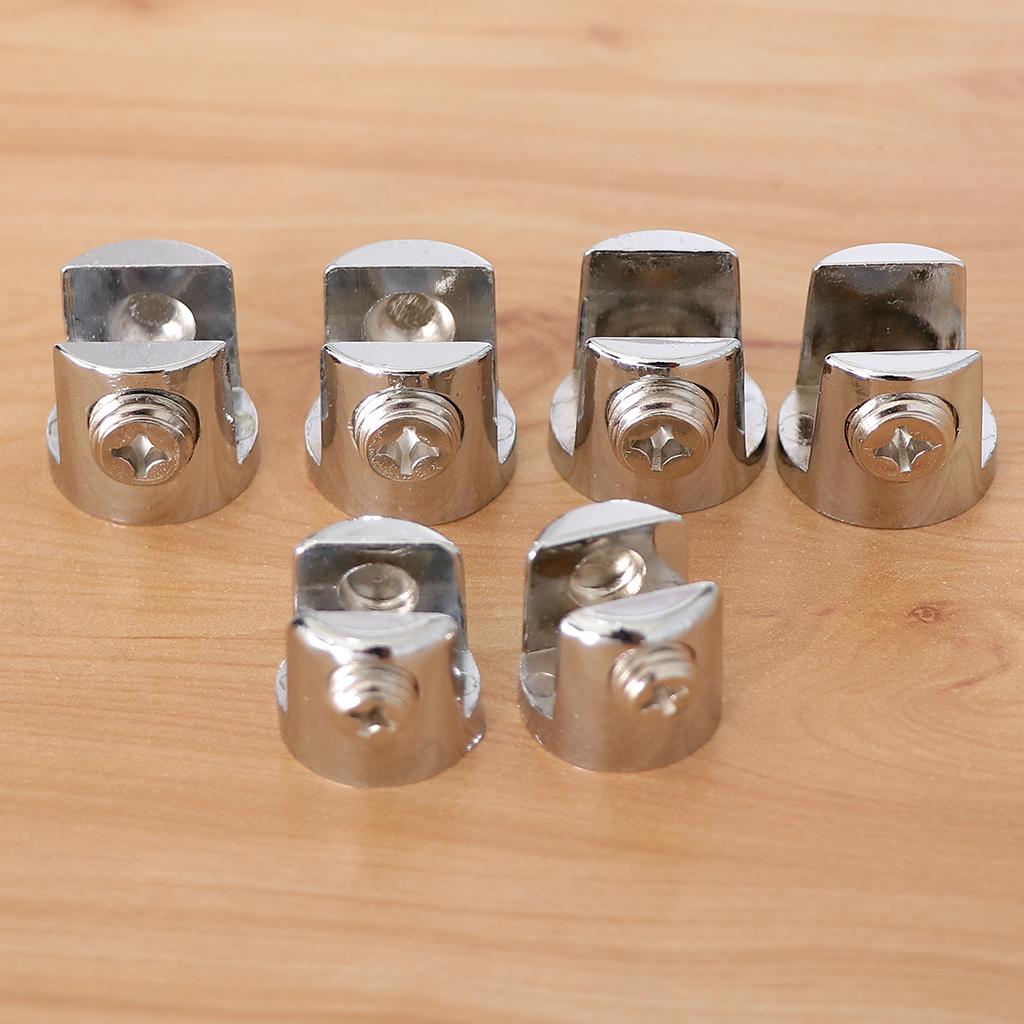 2pcs Cylindrical Shape Adjustable Glass Clamp Shelf Support Brackets for Bathroom Office Seat Isolation