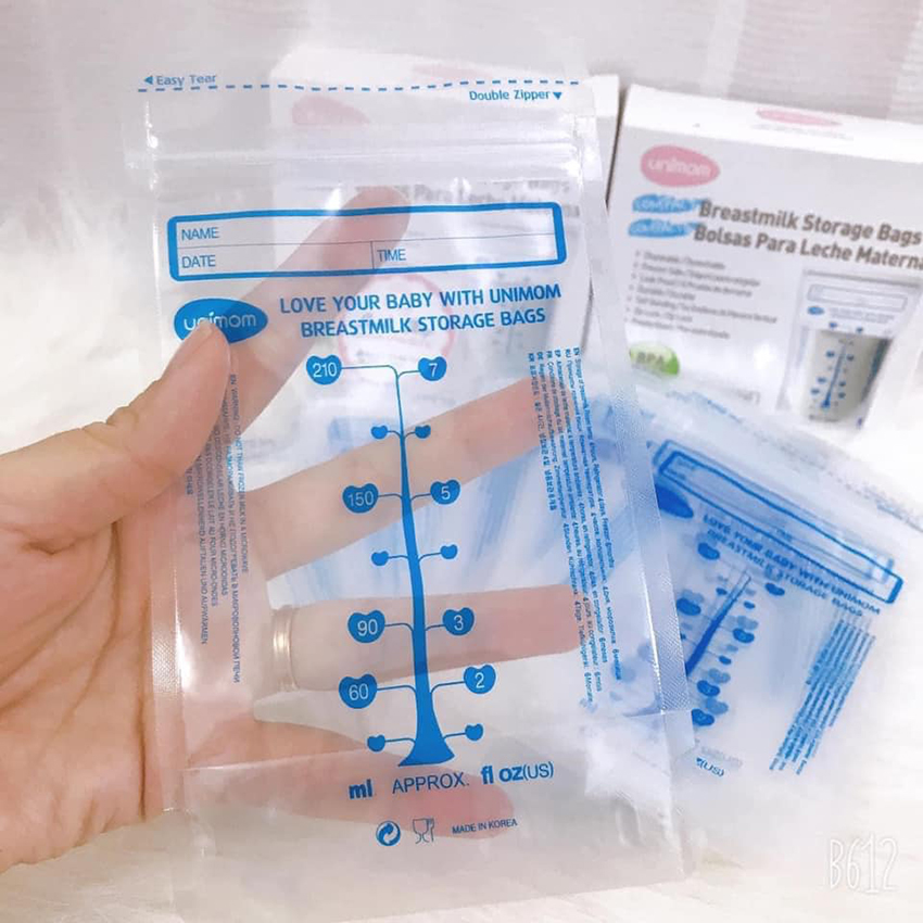Hình ảnh Túi Trữ Sữa Unimom 210ml (Hộp 20 - 10 Túi) Compact BPA Free - Hàng Hàn Quốc, Tiệt Trùng, 3 Khóa Zip Chắc Chắn, 2 Lớp Dày, Túi Đựng Sữa Mẹ, Tui Tru Sua 210ml