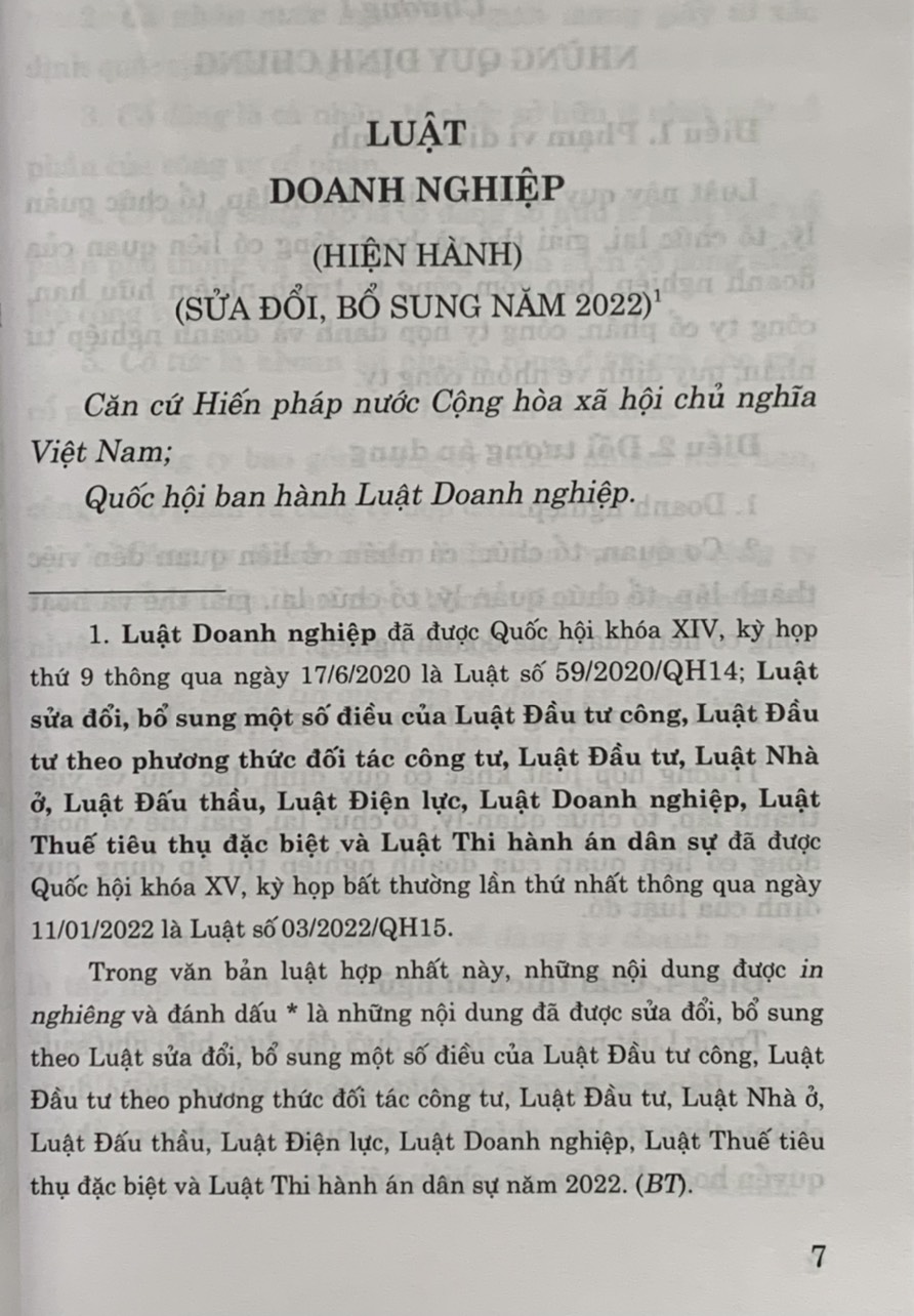 Luật Doanh Nghiệp (Hiện Hành)