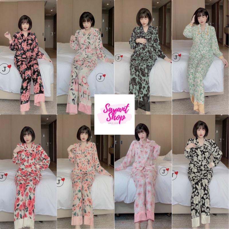 Pijama Tay Dài Quần Dài Cổ Sen Siêu Xinh - VIDEO CHÍNH CHỦ