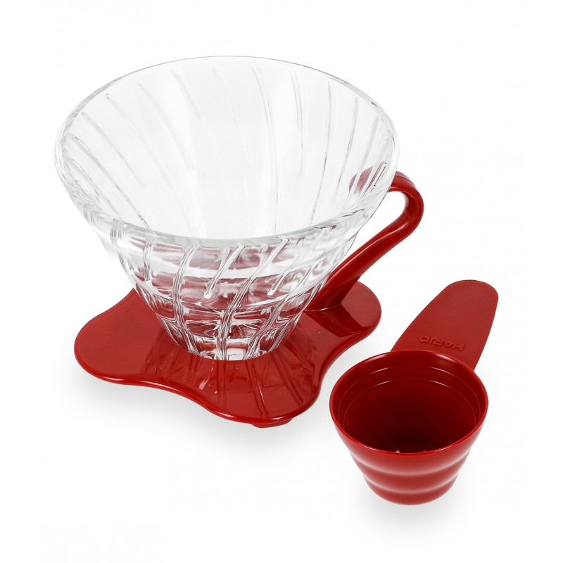 Phễu Hario V60 Thủy tinh - Đỏ - Mã VDG-02R