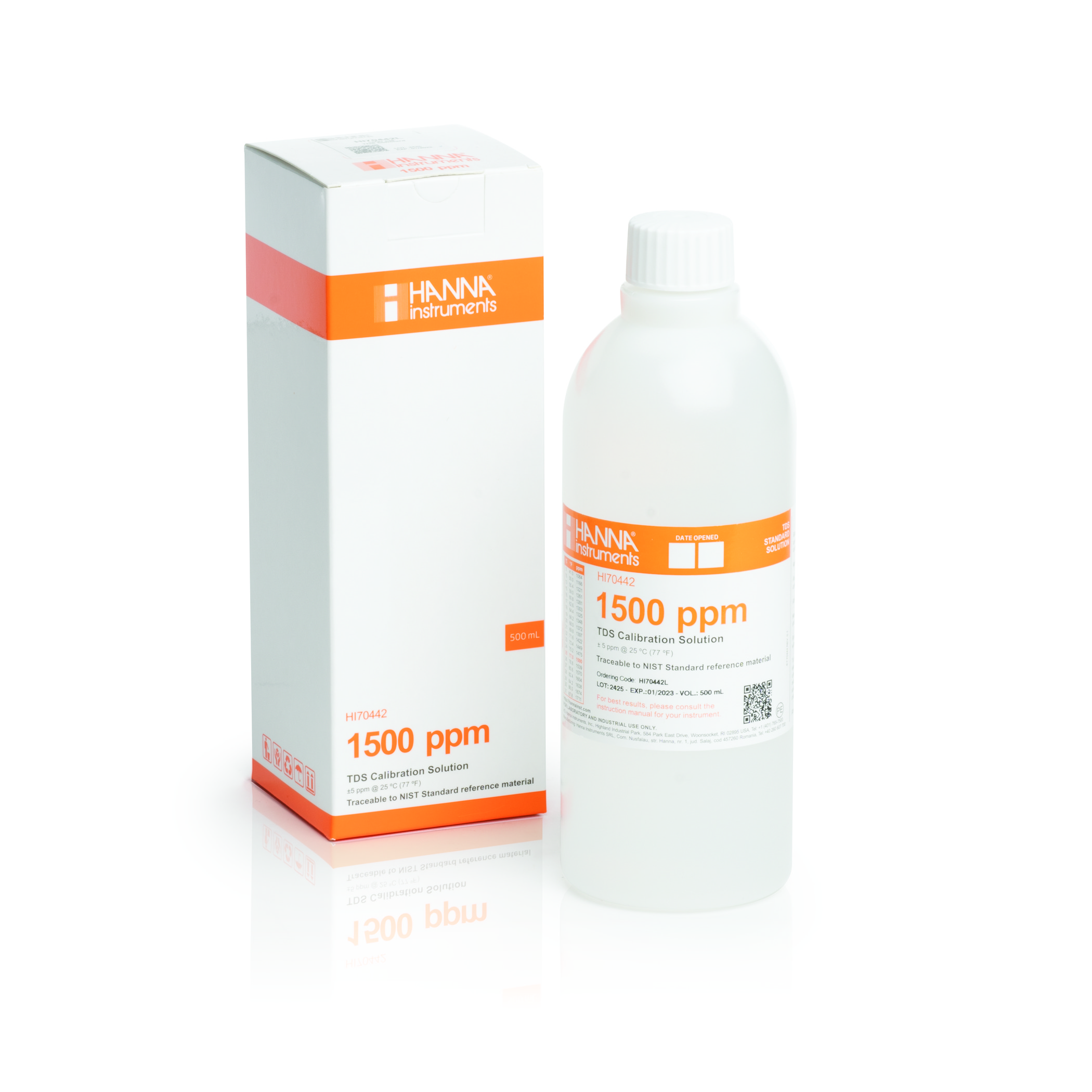 Dung Dịch Hiệu Chuẩn TDS 1500 mg/L (ppm), Chai 500mL HI70442L