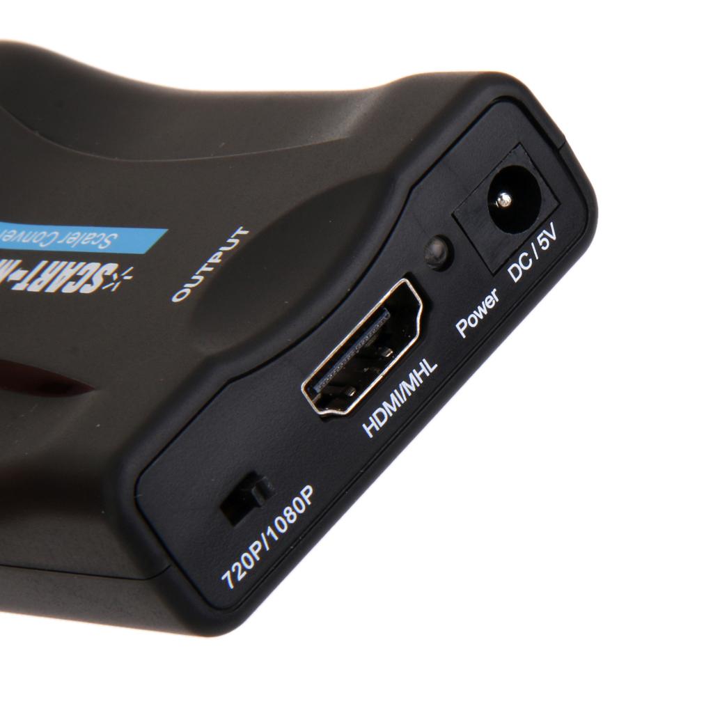 SCART to 1080P HDMI Audio Converter Scaler Box with Cable for HDTV HD Monitor + Hdmi To Scart Converter