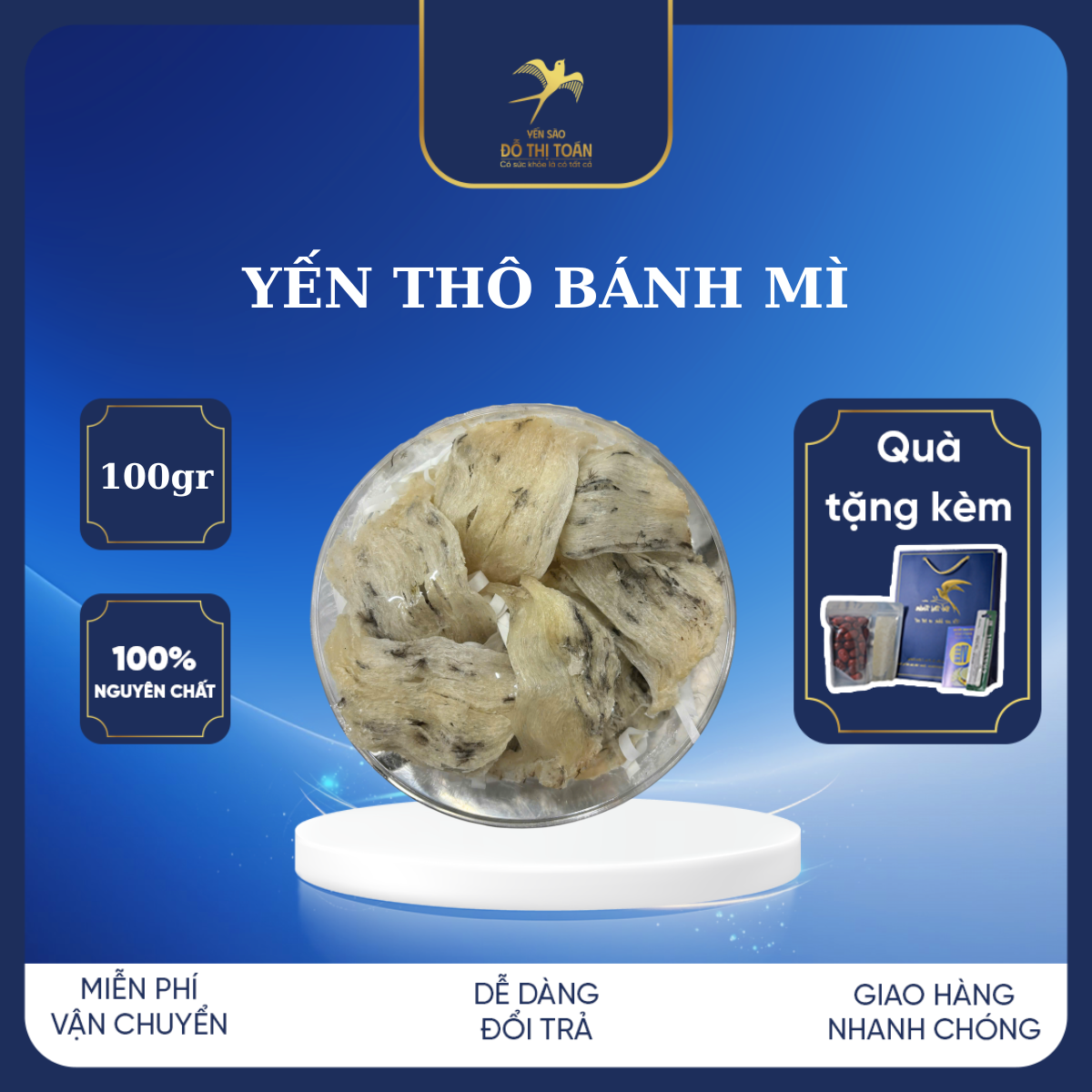 Yến thô tổ bánh mì già nở, kèm nhíp, táo đỏ, đường phèn - Yến sào Đỗ Thị Toán