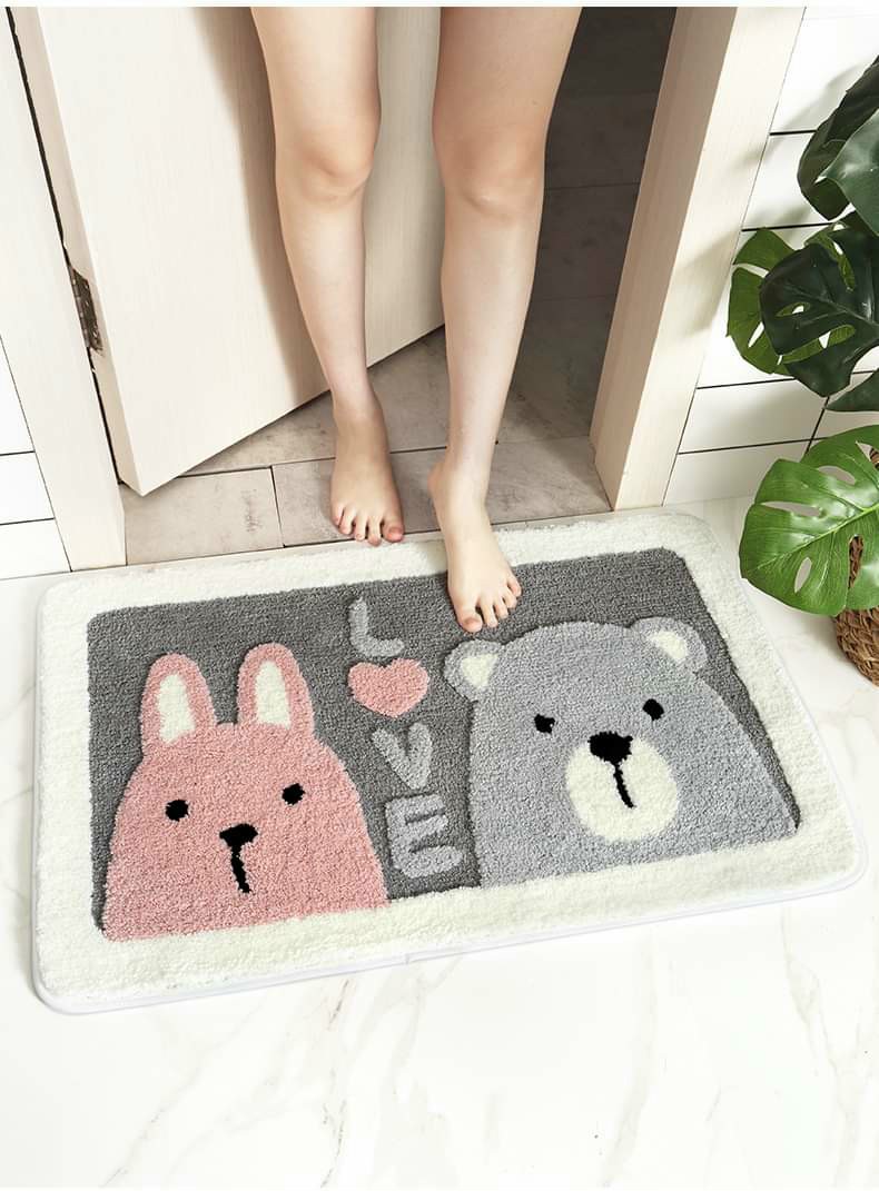 Thảm 3D lau chân cửa phòng khách TD52 thảm chân phòng tắm thảm lau chân phòng ngủ lông dày siêu thấm mềm mại chống trượt