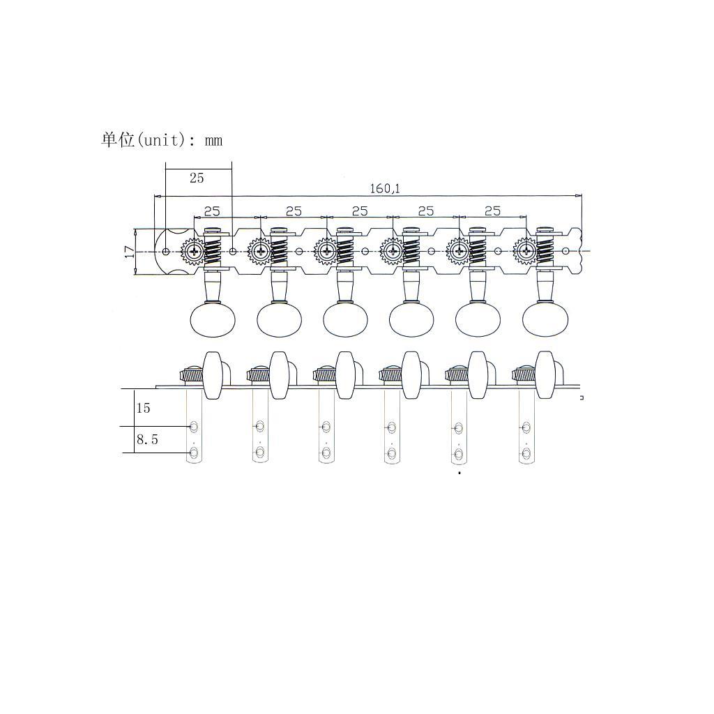 Acoustic Guitar Right Machine Heads Tuning Pegs  Button White Handle