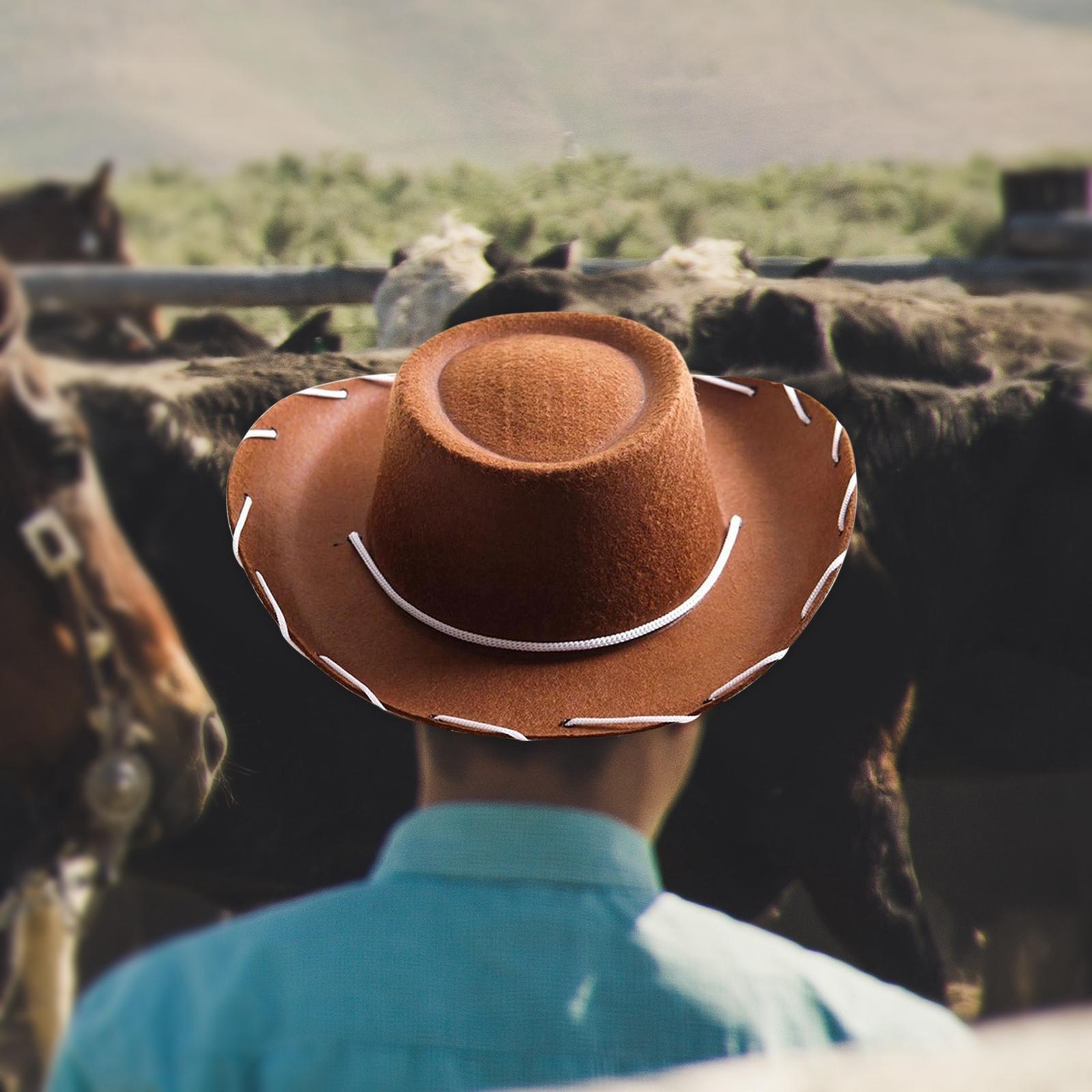 Felt Cowboy Hat for Halloween Costume Accessories, Prop, Kits, Dress up, Role Play, Cosplay, Holiday Decorations