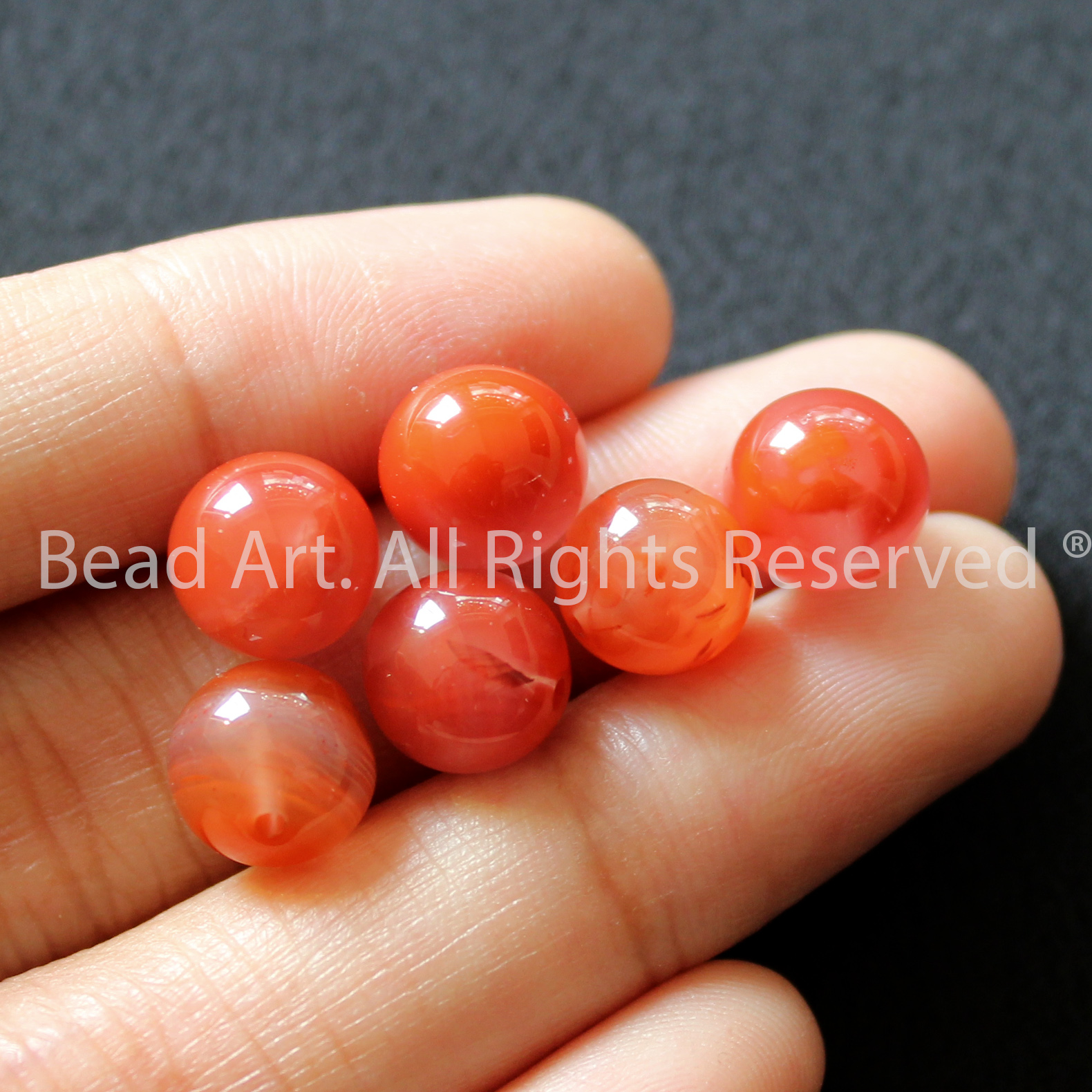 8MM Đá Mã Não Đỏ Cam Tự Nhiên, Carnelian, Đá Phối Vòng Tay Phong Thuỷ, Chuỗi Hạt, Trang Sức, Mệnh Hoả, Thổ - Bead Art
