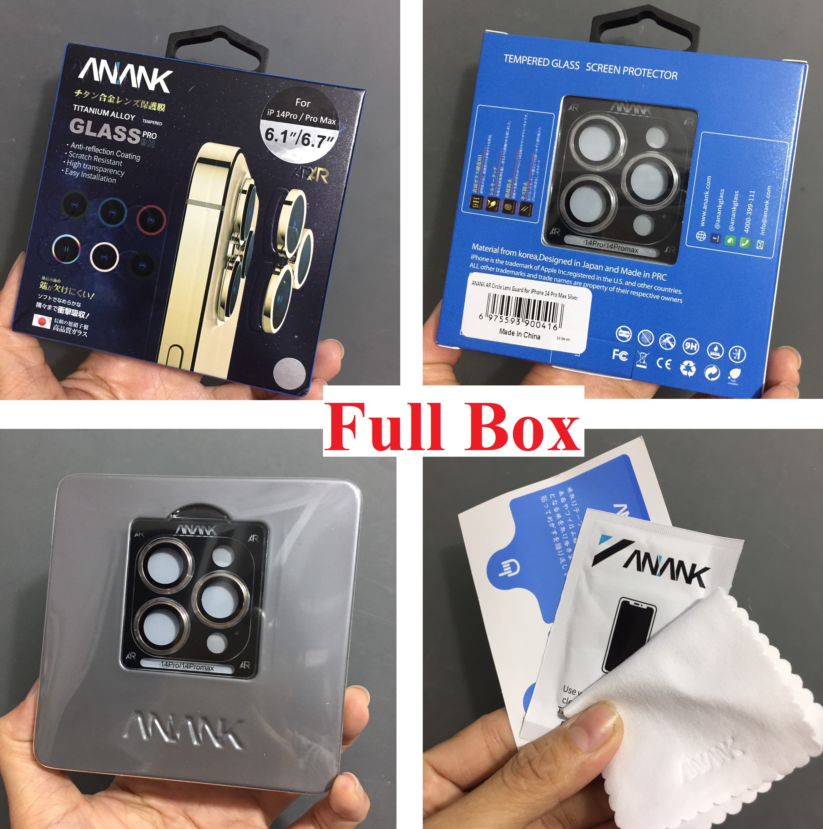Cụm cường lực viền hợp kim titan dán camera cho iP 14 Pro / 14 Pro Max ANANK AR _ Hàng chính hãng