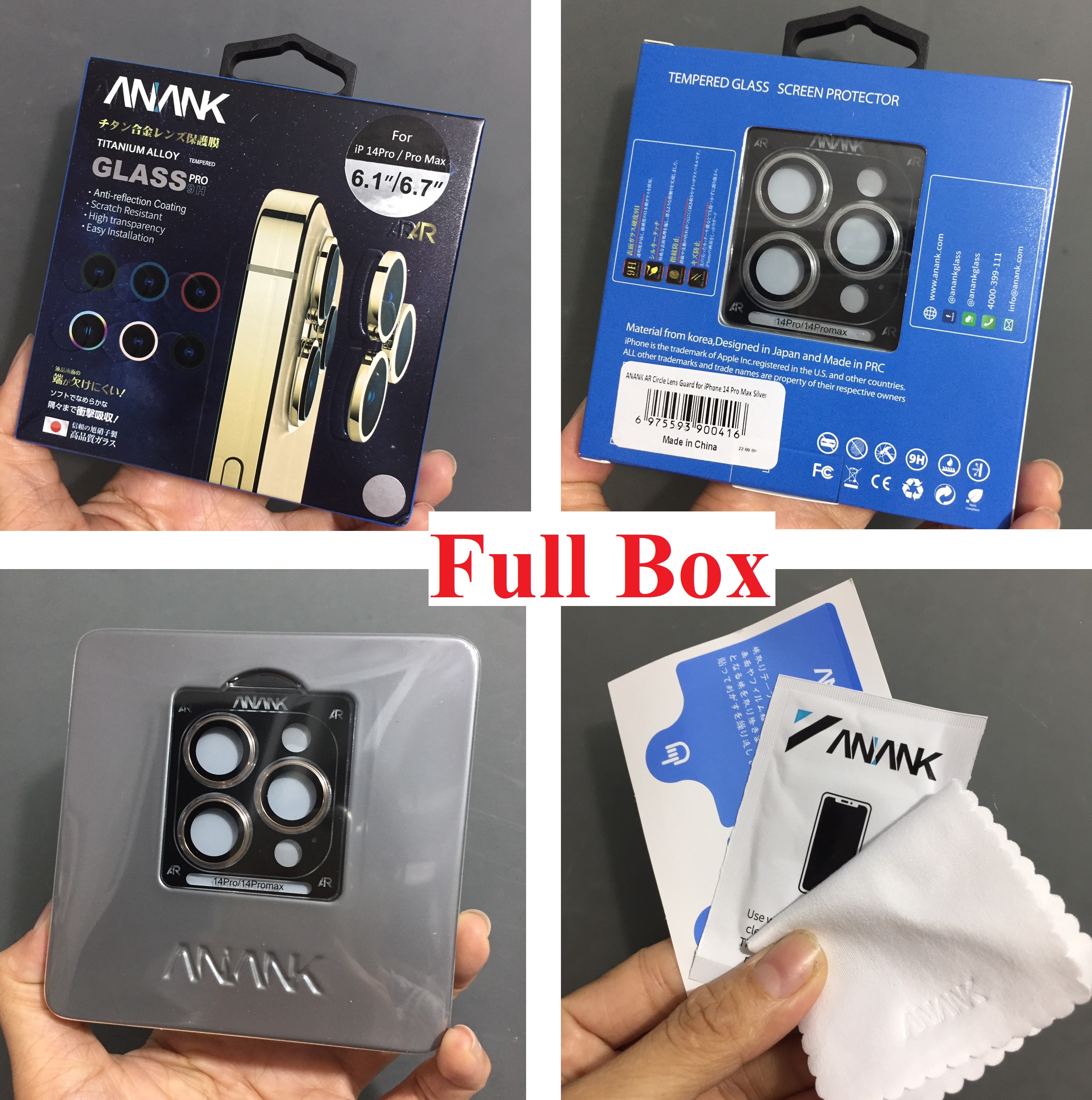 [14Pro/ 14Pro Max ] Cụm cường lực viền hợp kim titan dán camera cho iP 14 Pro / 14 Pro Max ANANK AR _ Hàng chính hãng