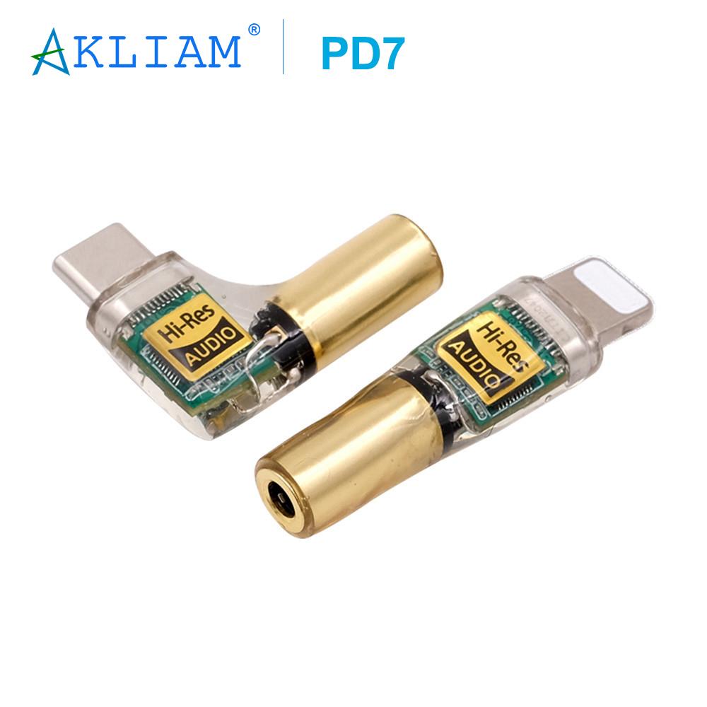 AkLIAM PD7 Type C iOS Headphone Amplifier Sound DAC Phones to 3.5mm/2.5mm/4.4mm Balanced Headset Adapter