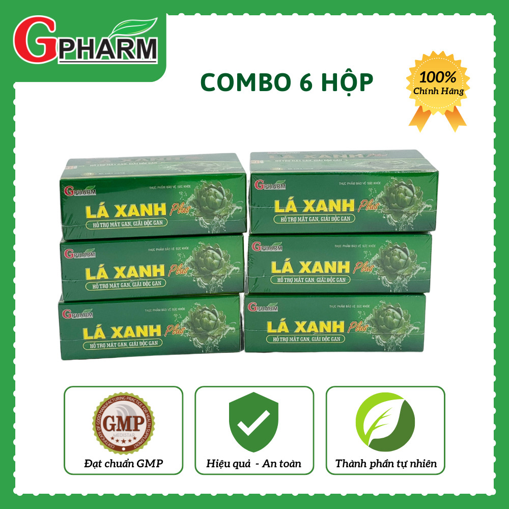 Thực phẩm bảo vệ sức khỏe Viên uống LÁ XANH PLUS hỗ trợ thanh nhiệt, giải độc, mát gan