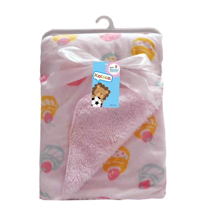 Chăn Cho Bé Mới Làm Dày 2 Lớp Ngắn Len Trẻ SƠ SINH Swaddle Bao Bọc Động Vật In Hình Bé Sơ Sinh Gối