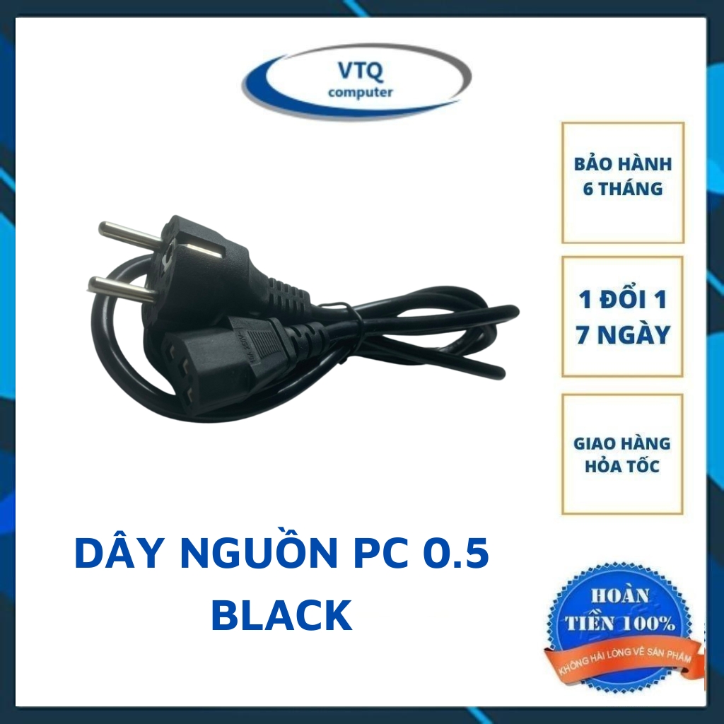 Dây nguồn máy tính pc nồi cơm điện dài 1.5m ARIGATO dây lõi hợp kim đồng chịu tải cao