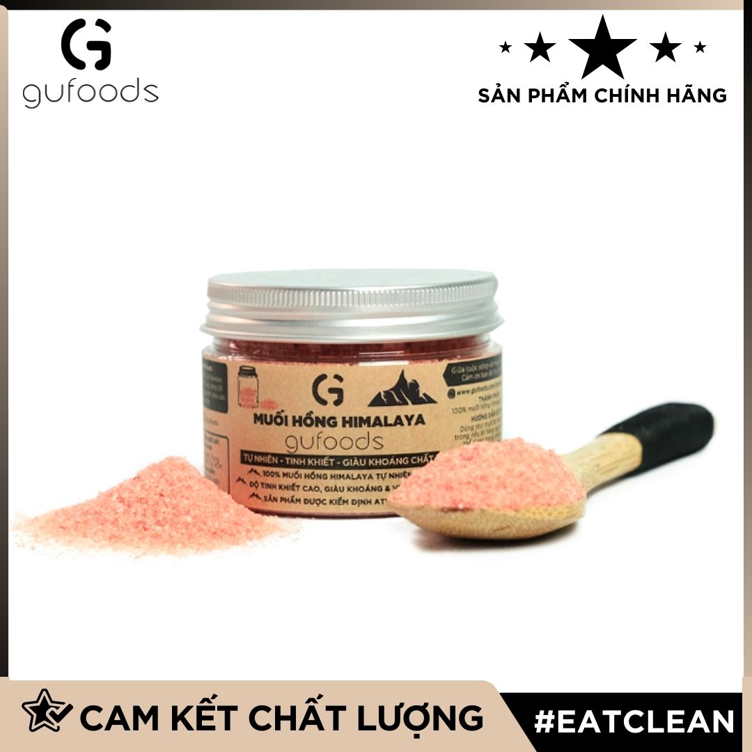 Muối hồng Himalaya GUfoods (dạng hạt mịn) - Tự nhiên, Giàu khoáng chất vi lượng, Không phụ gia, Không tinh chế