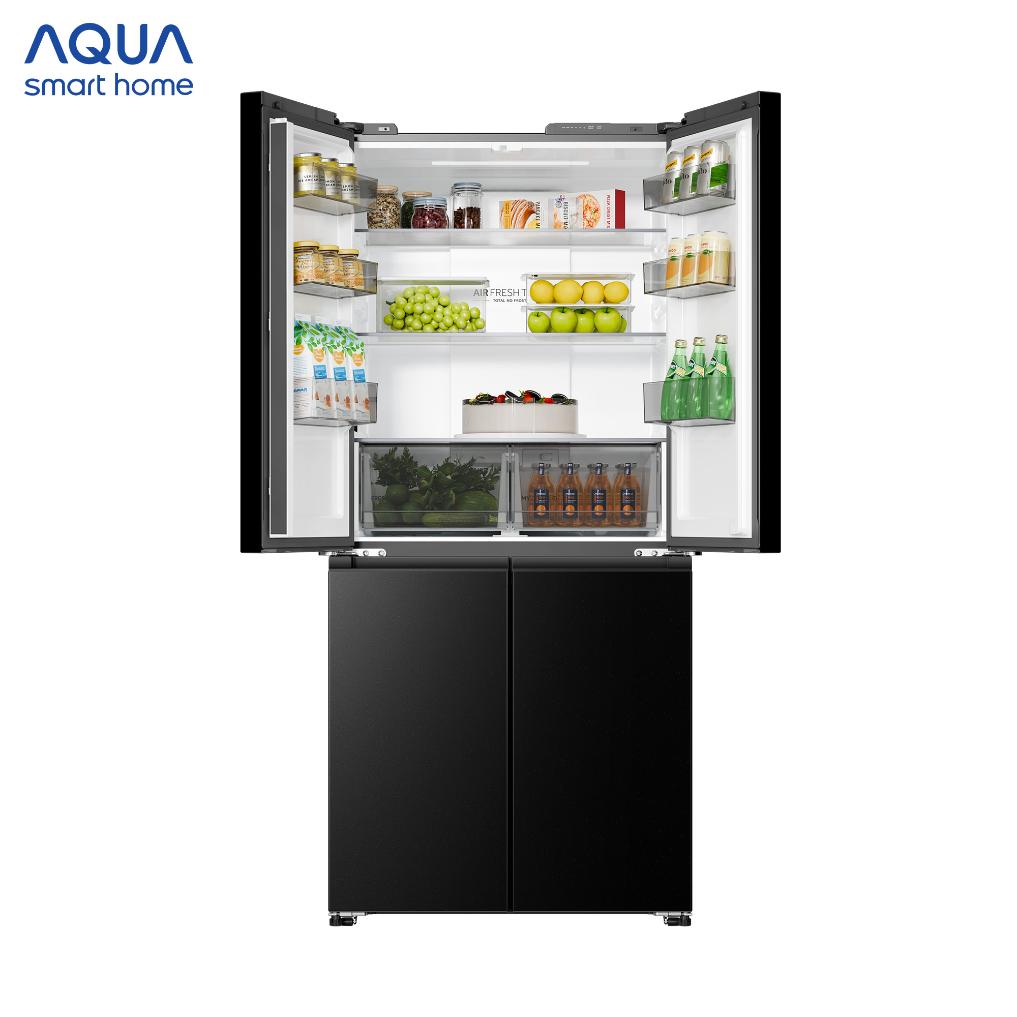 Tủ lạnh Aqua Inverter 506 lít 4 cánh AQR-M570XA(FS) - Bảo hành 2 năm - Freeship toàn quốc - Hàng chính hãng