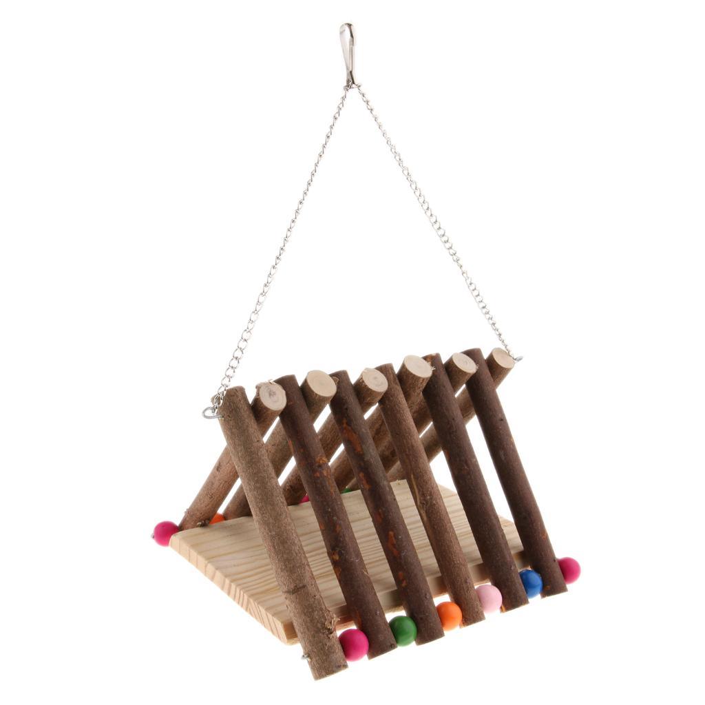 Hamster Swing Wooden Toy Hammock Small Animal Platform Animal Cage Toy
