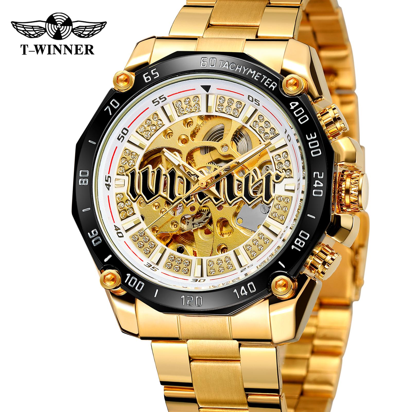 Đồng hồ cơ tự động lên dây cót cho nam thời trang bằng thép không gỉ