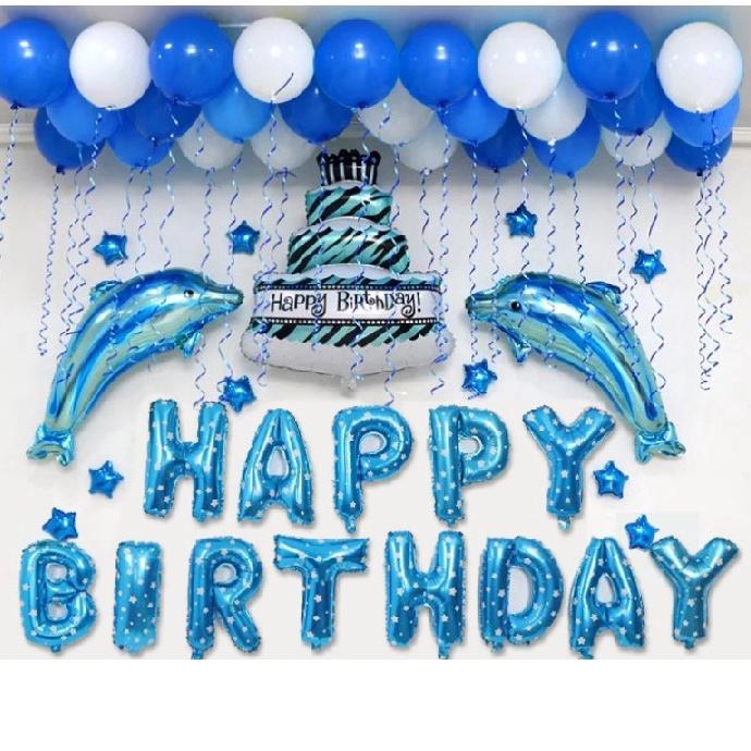 Bong bóng siêu đẹp, chữ HAPPY BIRTHDAY trang trí tiệc và sinh nhật cho bé, có dụng cụ thổi đi kèm