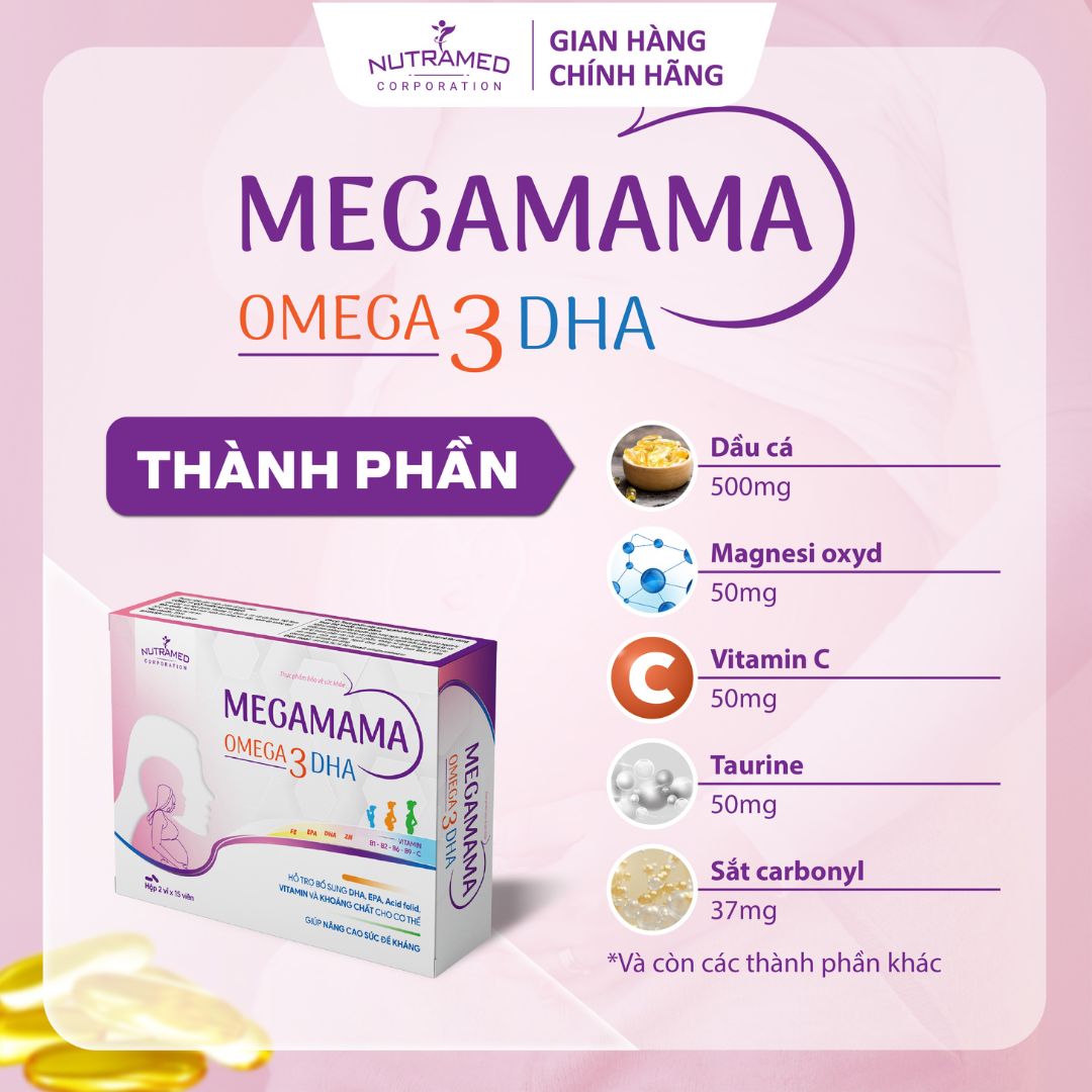 Viên uống Megamama hỗ trợ bổ sung vitamin và khoáng chất thiết yếu cho mẹ và bé (30 viên) - Nutramed