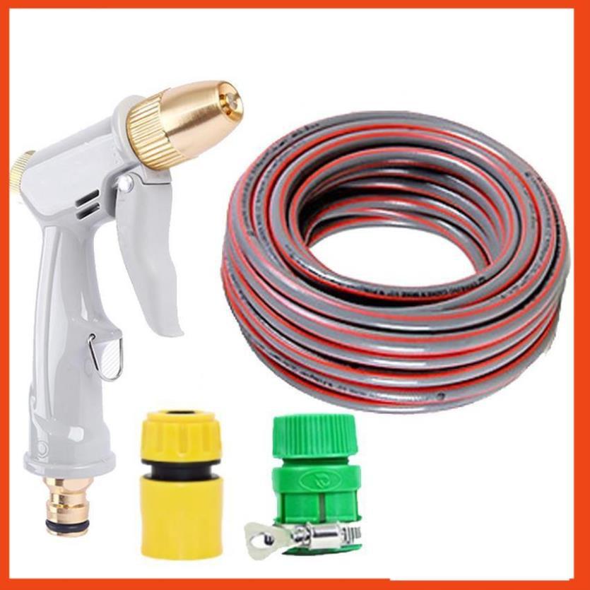 Bộ dây vòi xịt nước rửa xe, tưới cây tăng áp 3 lần, loại 15m 206846