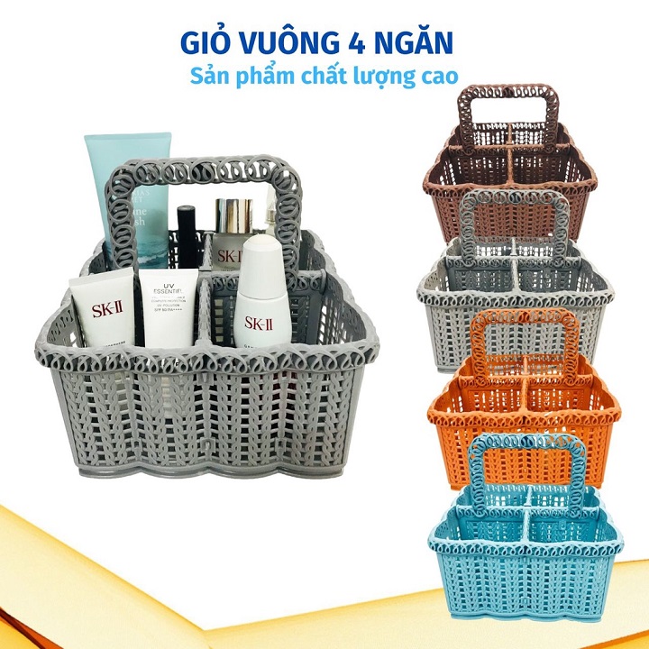 Giỏ đựng đồ 4 ngăn đa năng nhựa cao cấp