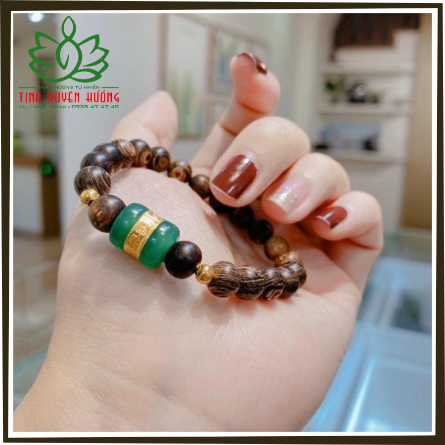 Vòng tay Trầm Hương Nữ - Mix Lu Thống Tây Tạng - Trầm Sánh Chìm