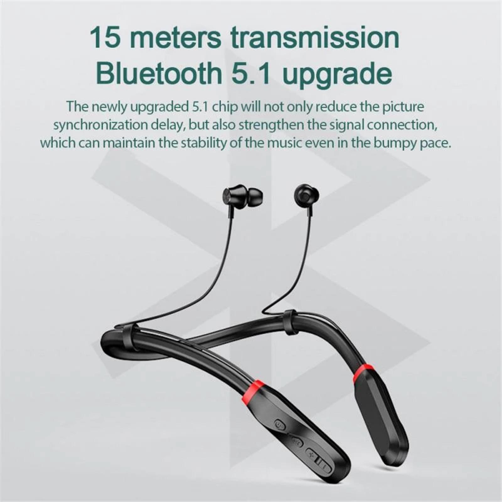 Sport Earphones Wireless Bluetooth 5.0 Earbuds 1000mah for Workout - Black