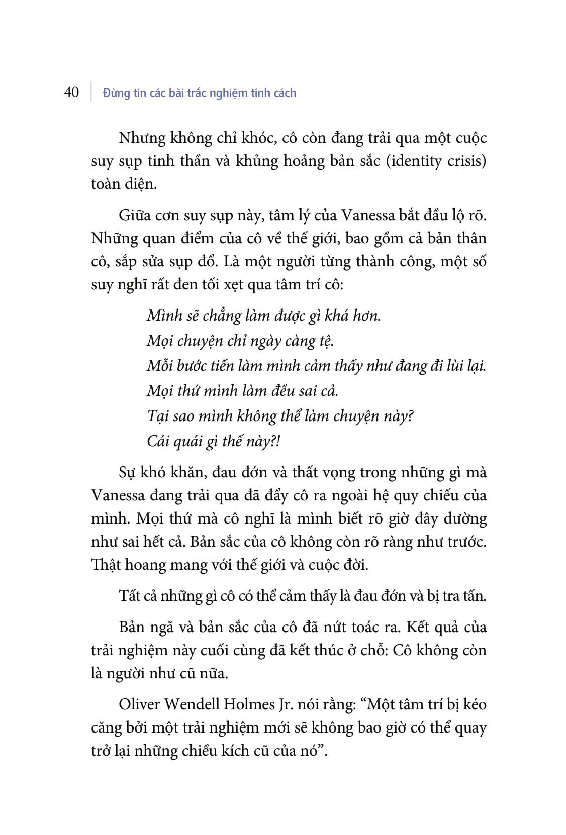 Sách Đừng Tin Các Bài Trắc Nghiệm Tính Cách (Phá Vỡ Giới Hạn Bản Thân Để Trở Thành Phiên Bản Tốt Nhất) - ảnh 5