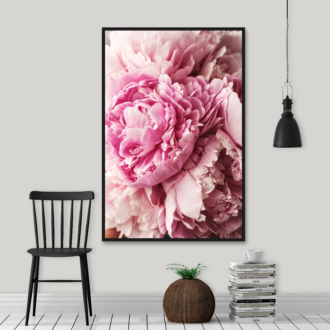 Tranh canvas Treo Tường Mẫu Đơn Hồng- STTV4-37