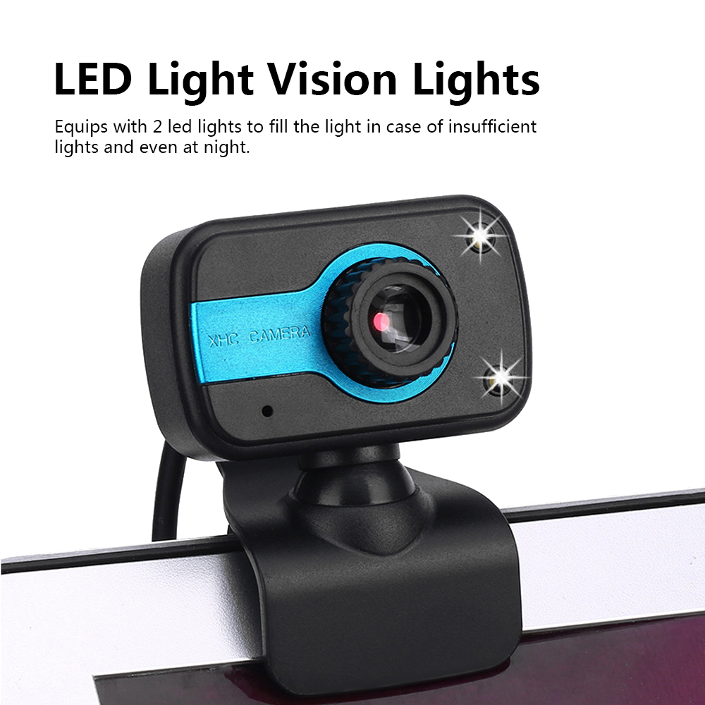 Webcam HD 480p 30 Khung Hình/Giây Với Kẹp Gắn Micrô Tích Hợp Máy Tính Xách Tay Máy Tính Để Bàn