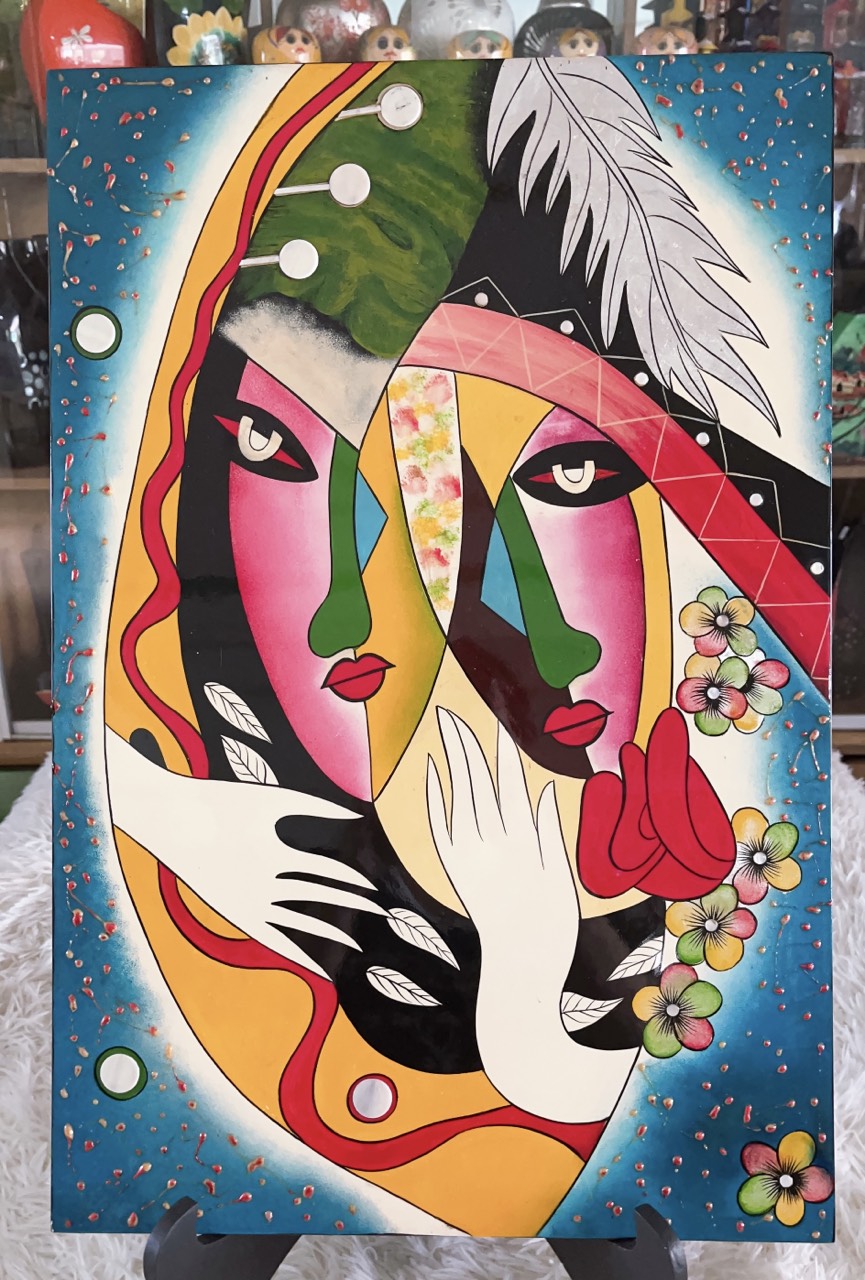 Tranh Sơn Mài - Họa Tiết PICASSO - Nghệ thuật trừu tượng - Size: 15x20 cm | 20x30 cm | 40x60 cm