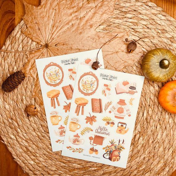 Sticker sheet hello fall- chuyên dán, trang trí sổ nhật kí, sổ tay | Bullet journal sticker - unim062