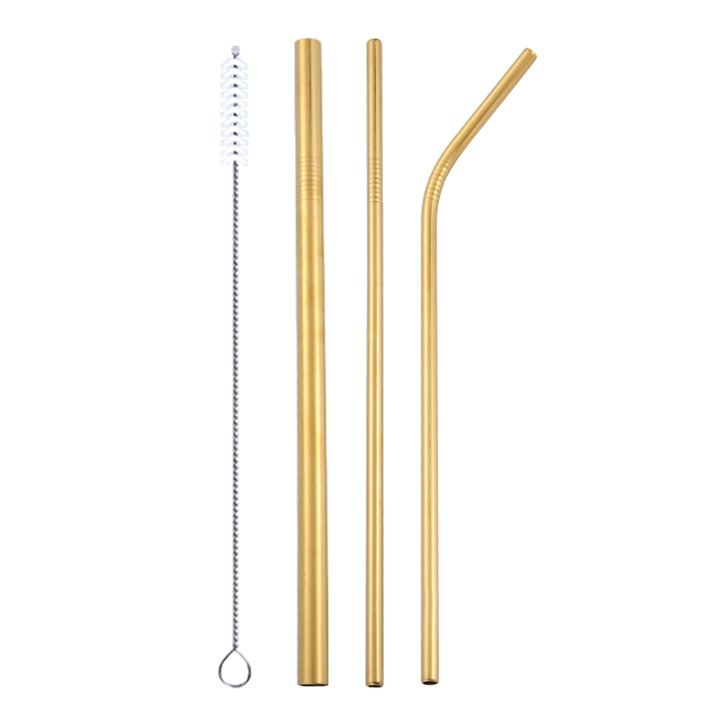 Bộ 3 Chiếc ống Hút Thép Không Gỉ + Tặng 01 Dụng Cụ Làm Sạch Ống Hút