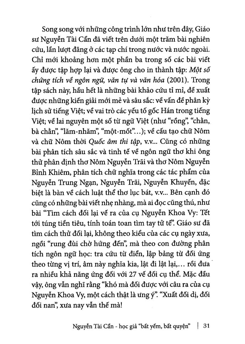 Sách Nguyễn Tài Cẩn - Học Giả Bất Yếm, Bất Quyện