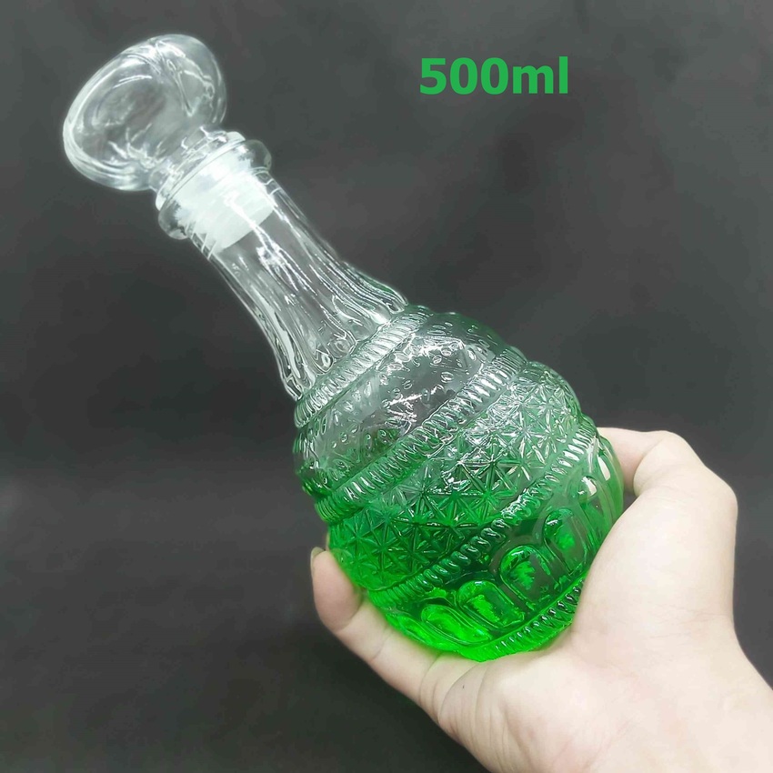 Chai Thủy Tinh Đựng Rượu cao cấp mẫu tháp phật - Bộ Vỏ Chai Rượu Đẹp