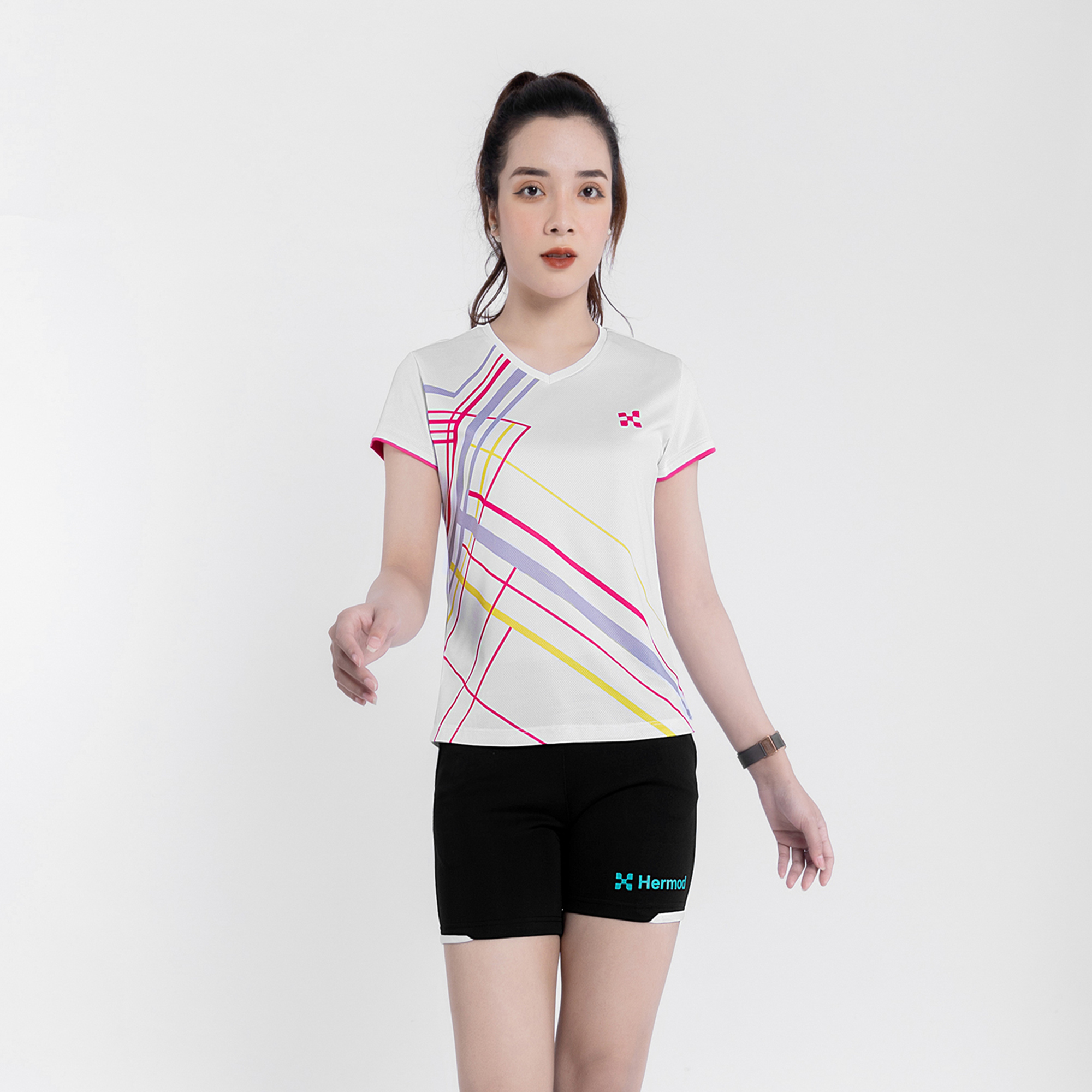 Áo Thể Thao Nữ HERMOD Tennis, Cầu Lông, Bóng Chuyền, Vải Co Dãn, Thoáng Mát, Thấm Hút B03XD