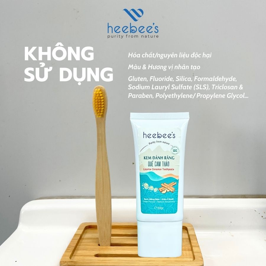 Kem Đánh Răng Quế Cam Thảo Heebee's 50gr - Sạch Mảng Bám, Giảm Ê Buốt