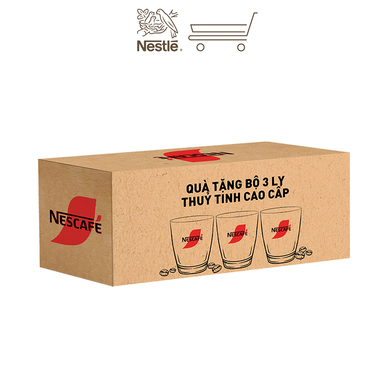 [Tặng Bộ 3 ly thủy tinh cao cấp NESCAFE] Combo 2 Bịch Cà Phê Sữa NESCAFE - Bịch 25 gói