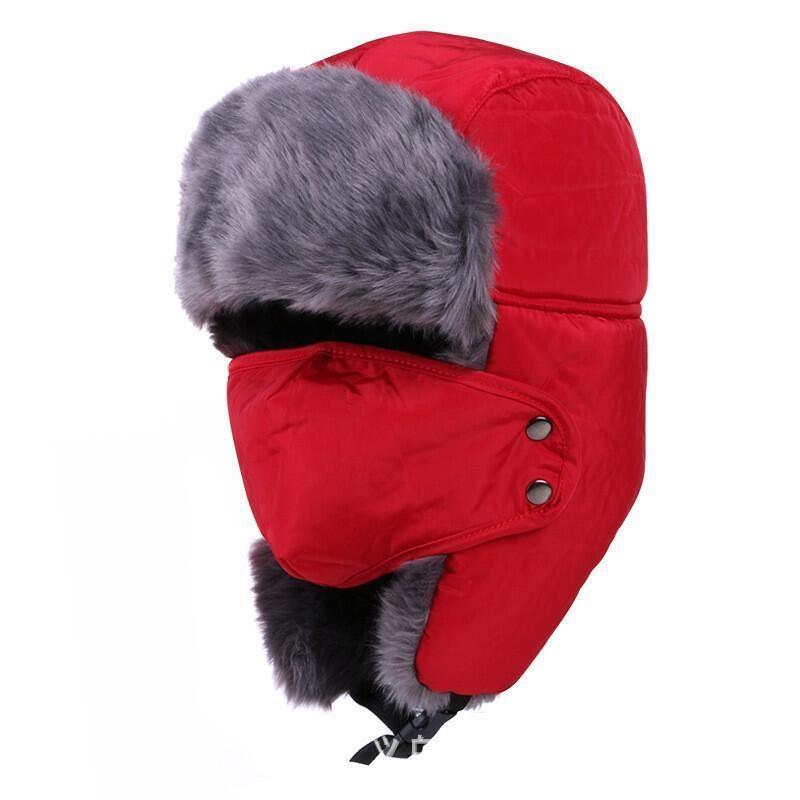 Máy Bay Ném Bom Nón Mùa Đông Nam Ấm Nga Ushanka Nón Tai Sập Pu Da Lông Thú Bẫy Bắt Nắp Earflap
