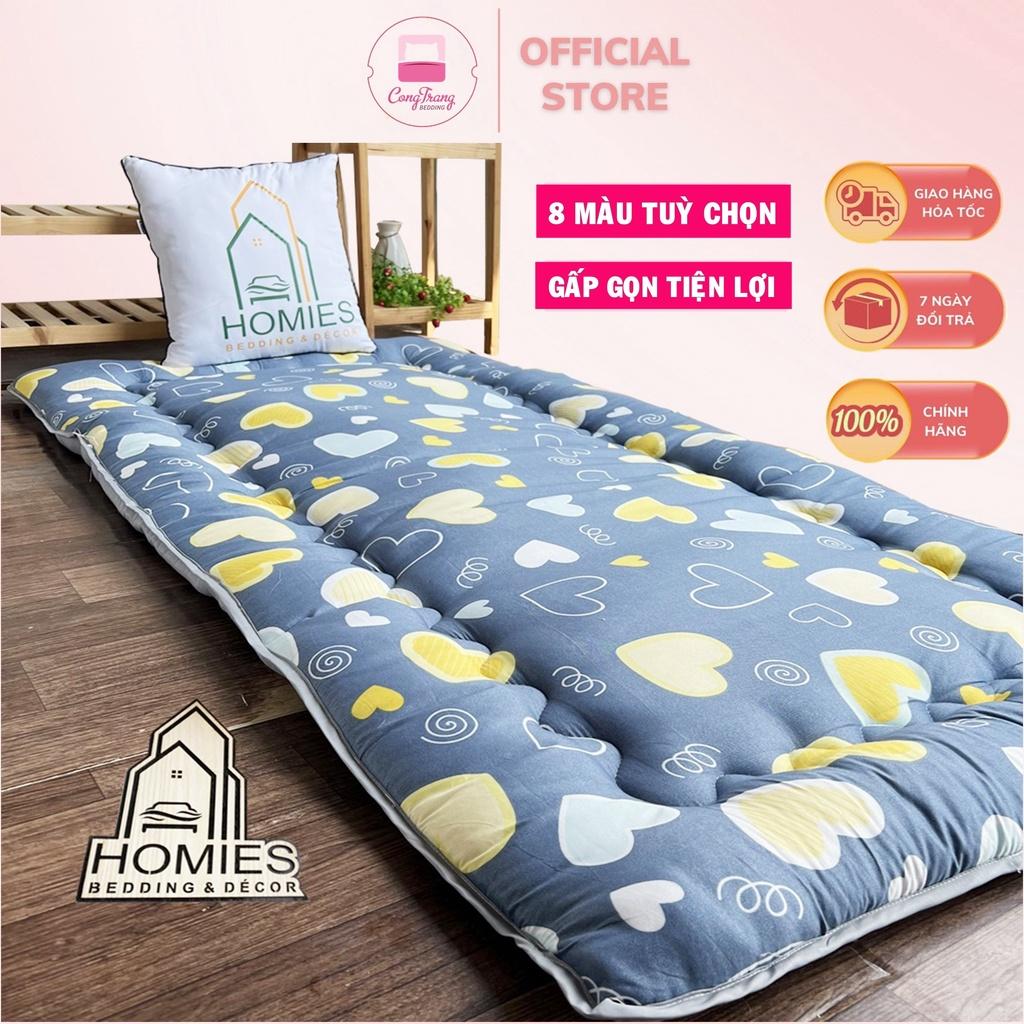 Topper nệm bông xuất Nhật HOMIES cao cấp , Đệm Topper ngủ trưa văn phòng, Tấm làm mềm đệm cotton mềm mại (Đủ Kích Thước)