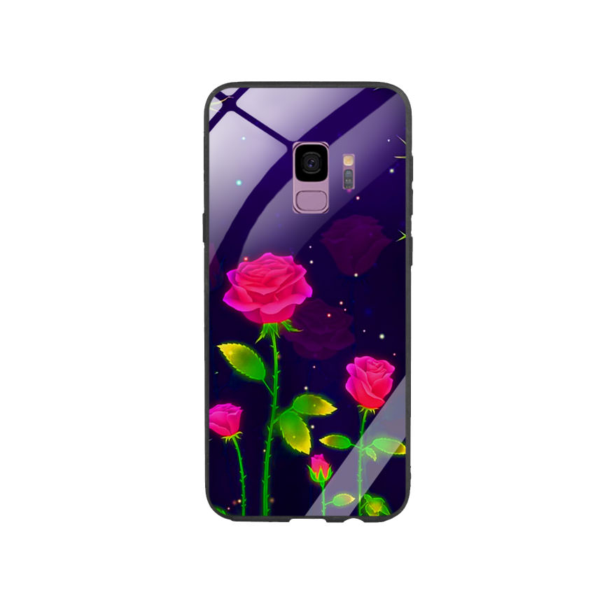 Ốp Lưng Kính Cường Lực cho điện thoại Samsung Galaxy S9 - Rose 10