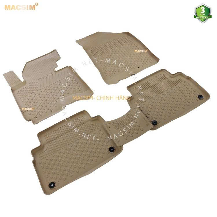 Thảm lót sàn ô tô nhựa TPE Silicon Hyundai iX35 -Tucson 2010-2015 Beige Nhãn hiệu Macsim