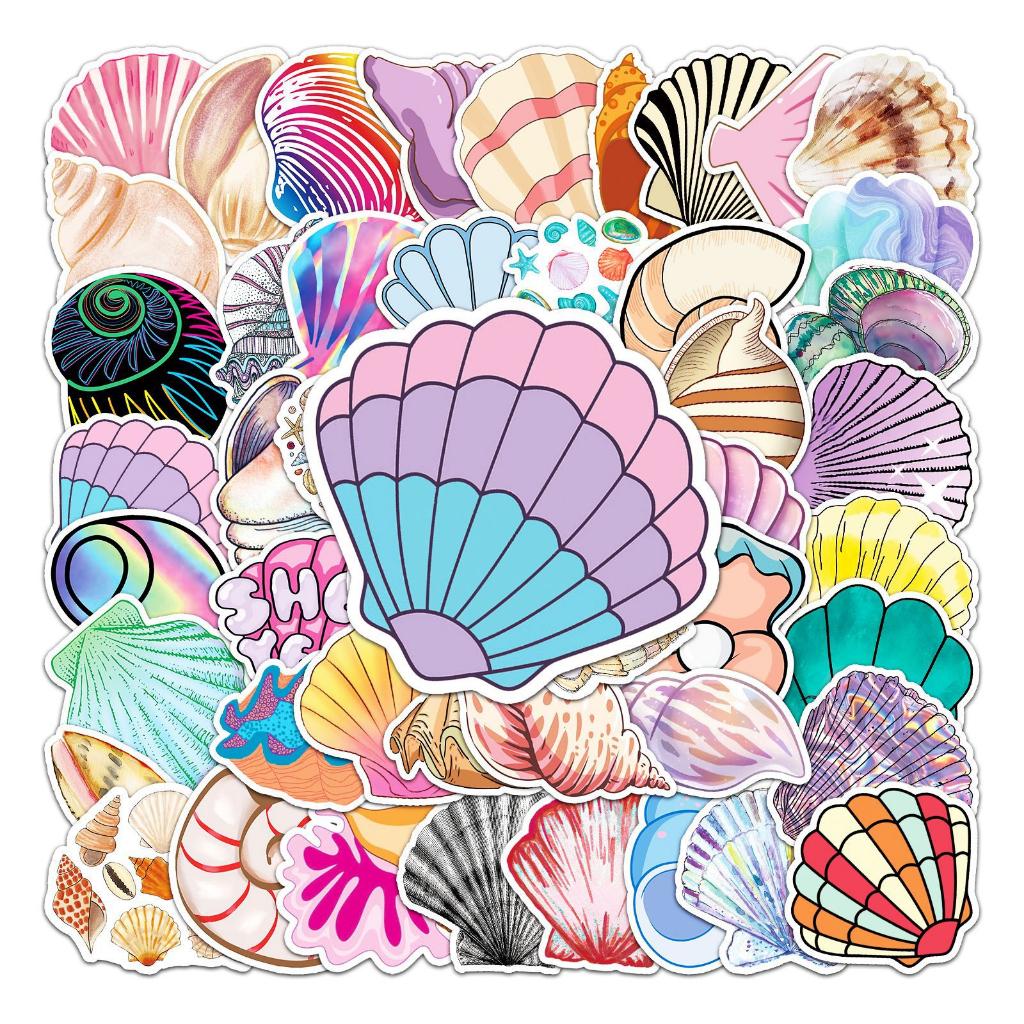Sticker VỎ SÒ hoạt hình cute trang trí mũ bảo hiểm,guitar,ukulele,điện thoại,sổ tay,laptop-mẫu S115